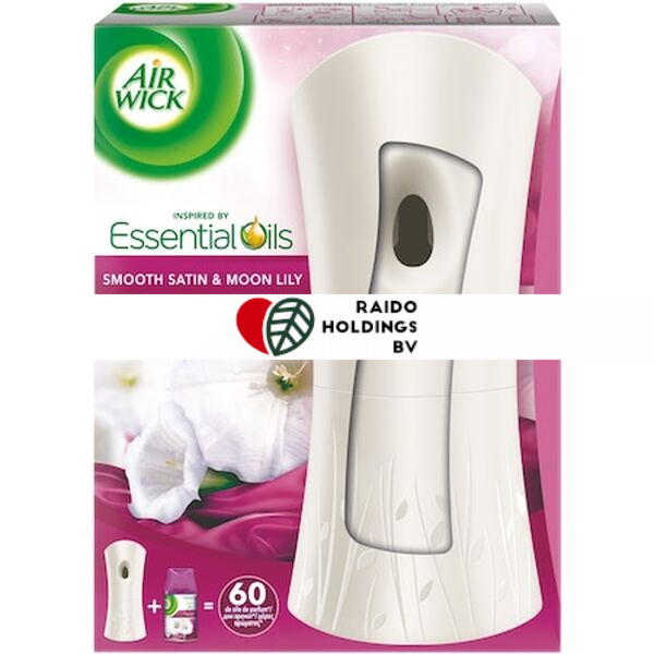 AIRWICK AIR FRESHENER FRESHMATIC COMPLETE DEVICE + REFILL SMOOTH SATIN & MOON LILLY 250 ML