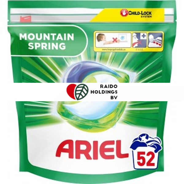 Ariel Detergent Pods Mountain Spring All In 1 52pcs