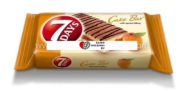 Cake Bar 7 DAYS Apricot Decoration 30 g, 16 pcs/disp