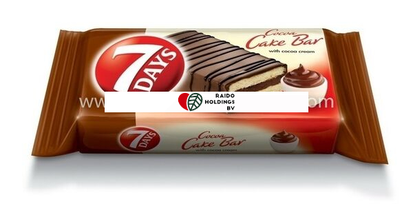 Cake Bar 7 Days Cocoa Glazed 32 g, 16 pcs/disp