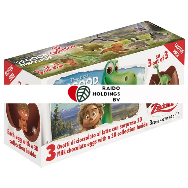 Zaini Dinosauria Chocolate Eggs 3 x 20 g
