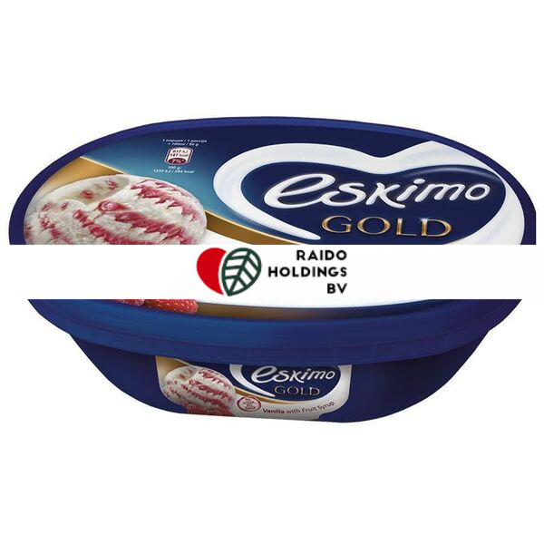 ESKIMO GOLD VANILLA WITH FRUIT SYRUP NO ADDED SUGAR 900ML/450BG