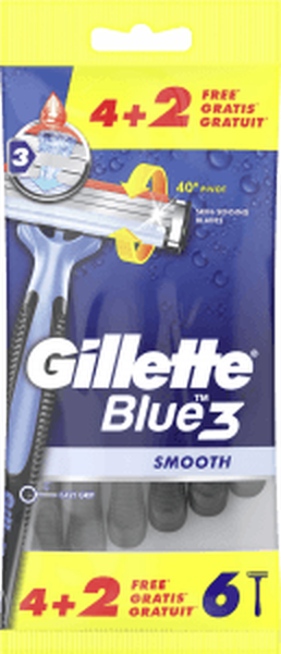 Gillette Blue 3 smooth disposable Razors 6pcs