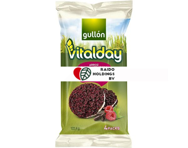 Gullon Tortitas Arroz Choco Negro y Frambuesa 122,4 g