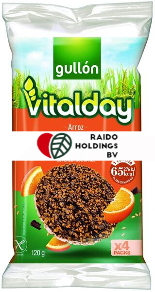 Gullon Tortitas Arroz Choco Negro y Naranja 137,2 g
