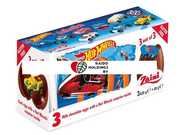 Zaini Hot Wheels Chocolate Eggs 3 x 20 g