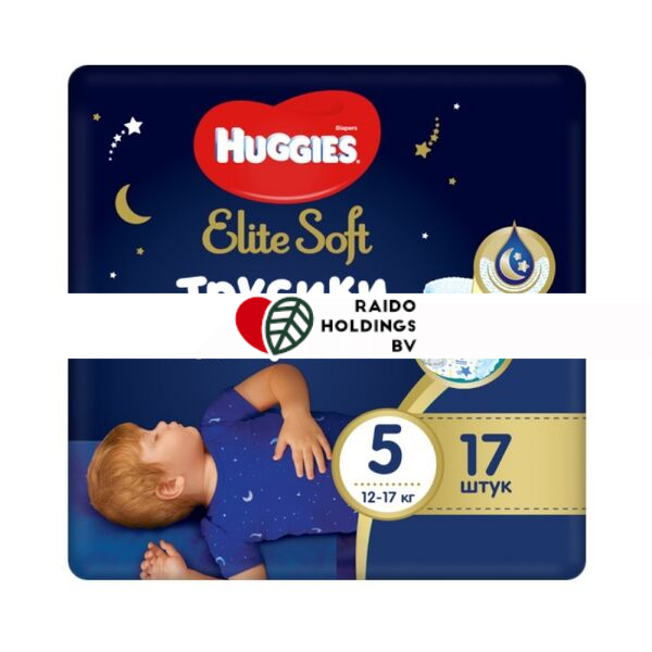 Huggies Diapers Elite Overnight Pants Size 5 12-17kg 17pcs