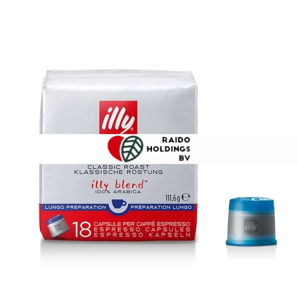 Illy Filter Coffee Blu - lungo Americano  x 18 capsules