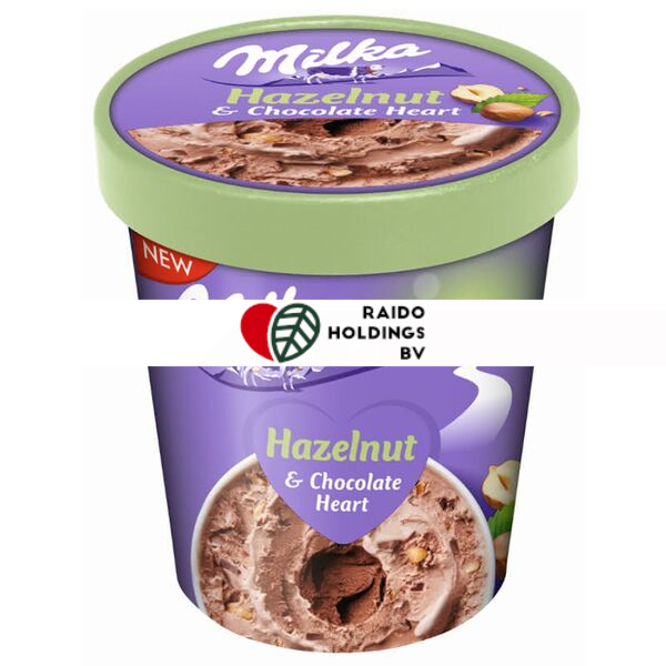Milka Ice Cream Hazelnut & Chocolate Heart 480ml