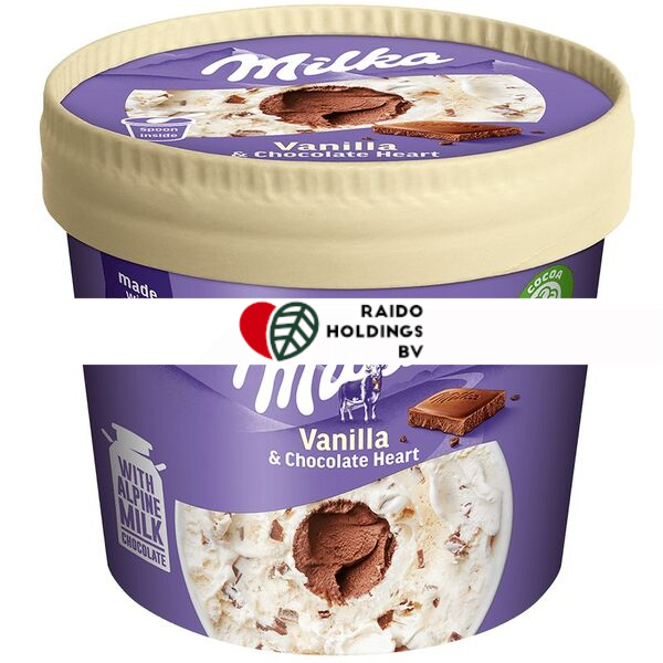 Milka Ice Cream Vanilla & Chocolate Heart 145ml