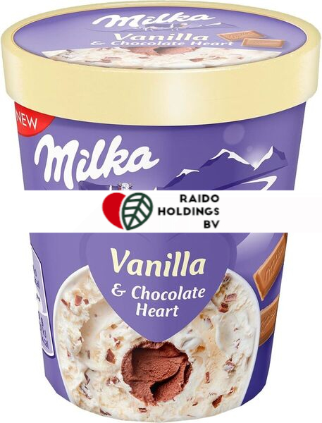 Milka Ice Cream Vanilla & Chocolate Heart 480ml