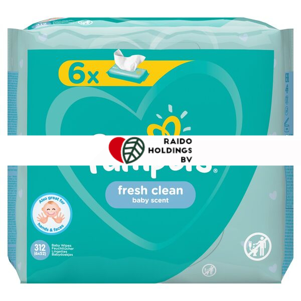 Pampers Wipes Fresh Clean 6x52pcs