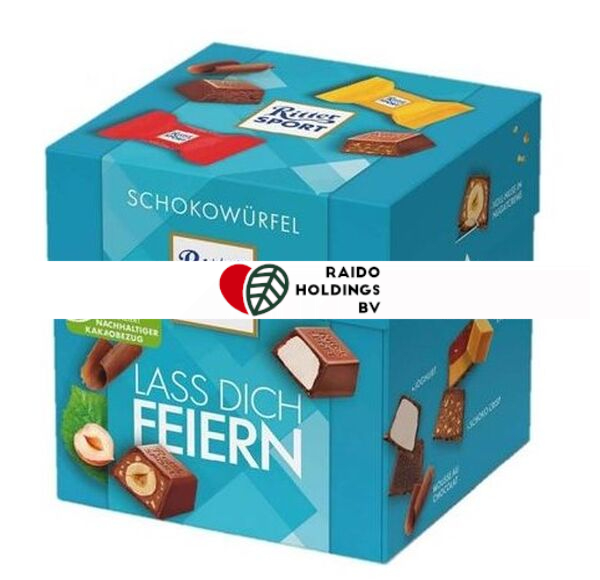 Ritter Sport Chocolate CubesCaramel, Jogurt, Mousse au Chocolat, Chocolate Crisp, Whole Nut 176 g