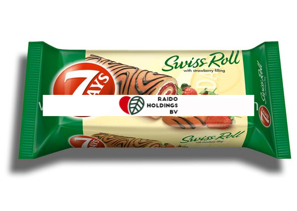 Swiss Roll 7 Days Strawberry Decoration 200 g