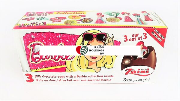 Zaini Barbie Chocolate Eggs 3 x 20 g