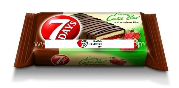 Cake Bar 7 Days Strawberry Glazed 32 g, 16 pcs/disp
