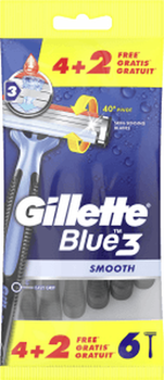 Gillette Blue 3 smooth disposable Razors 6pcs