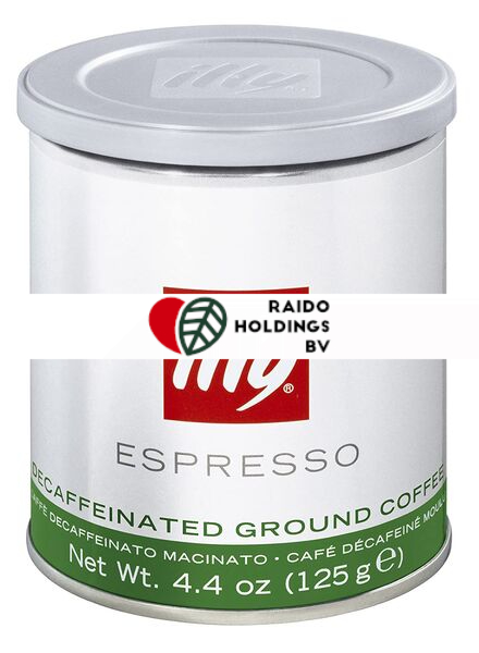 Illy Ground Coffee  Decaffeinato 125 g TIN